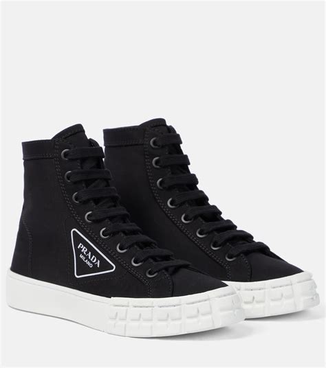 prada canvas high tops|prada gabardine high top sneakers.